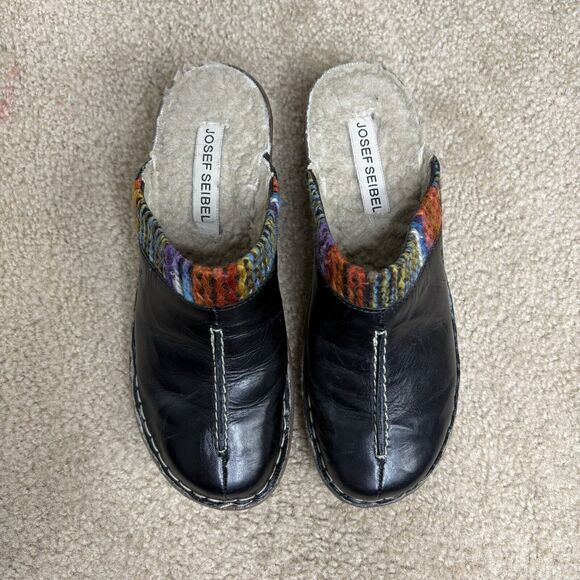 Josef Seibel Women’s Size 38 US 7.5 Mile Clog Catalonia 59 Leather Black - Picture 6 of 10